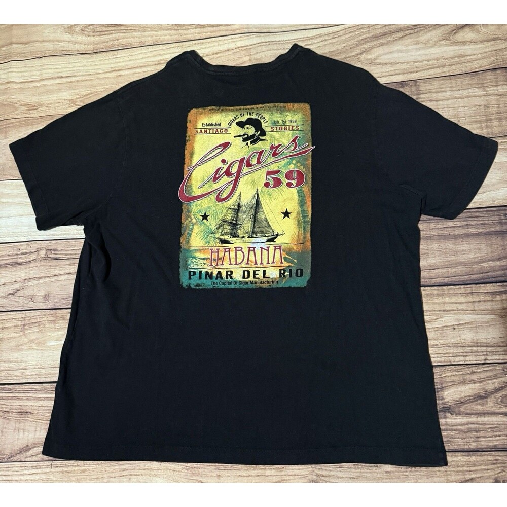 Cigars 59 Habana Pinar Del Rio Black 2-sided T-Shirt Men XXL Santiago Stogies
